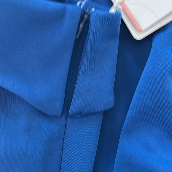 JJs House Pleated One Shoulder Sheath/Column Asymmetrical Cocktail Dress Blue - Picture 6 of 16